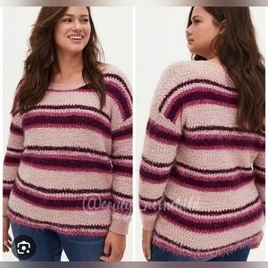 Torrid Pink and Purple Striped Sweater